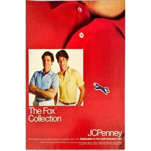 JC Penney Polo Shirts "The Fox Collection" Vintage Print Ad 1983